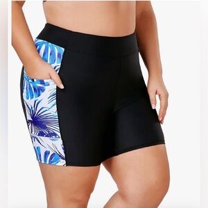 NTW Women's Plus Size Swim Shorts High Waisted Bathing Suits